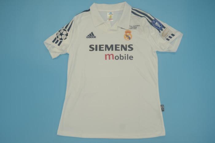 with Front Lettering+UCL Patch Retro Jersey 2001-2002 Home Soccer Jersey