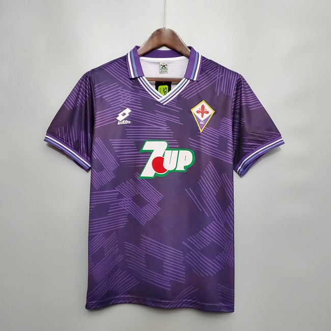 Retro Jersey 1992-1993 Fiorentina Home Soccer Jersey Vintage Football Shirt