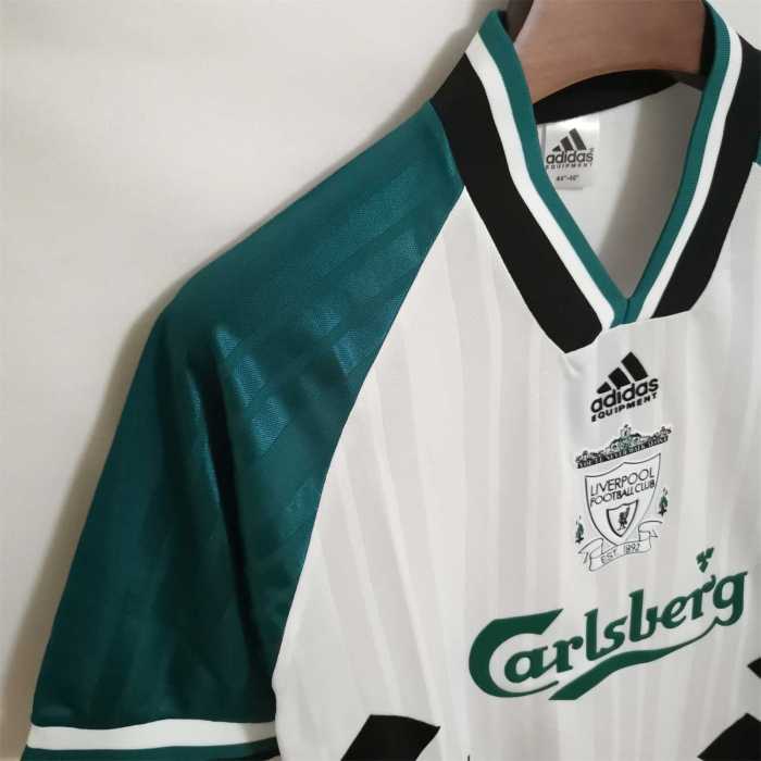 Retro Jersey 1993-1995 Liverpool Away White Soccer Jersey Vintage Football Shirt