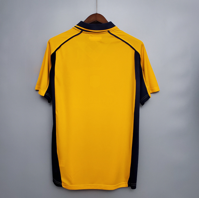 Retro Jersey 2000-2001 Liverpool Away Yellow EA CUP FINAL Soccer Jersey Vintage Football Shirt