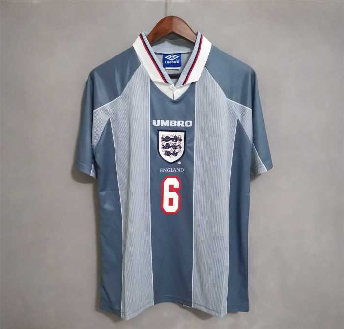 Retro Jersey 1996 England SOUTHGATE 6 Away Grey Soccer Jersey