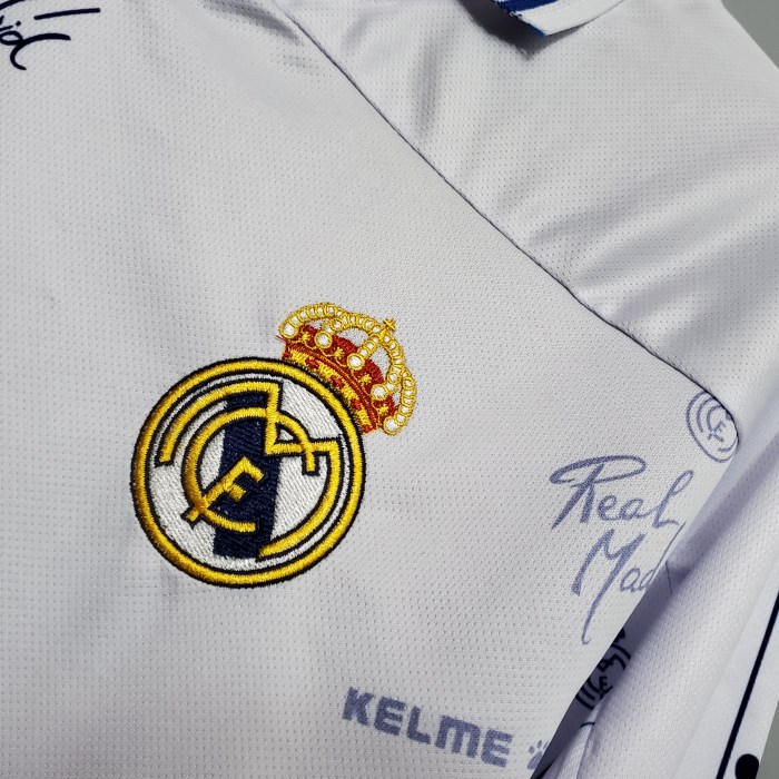with LFP Patch Retro Jersey Real Madrid 1994-1996 Home Soccer Jersey Vintage Football Shirt