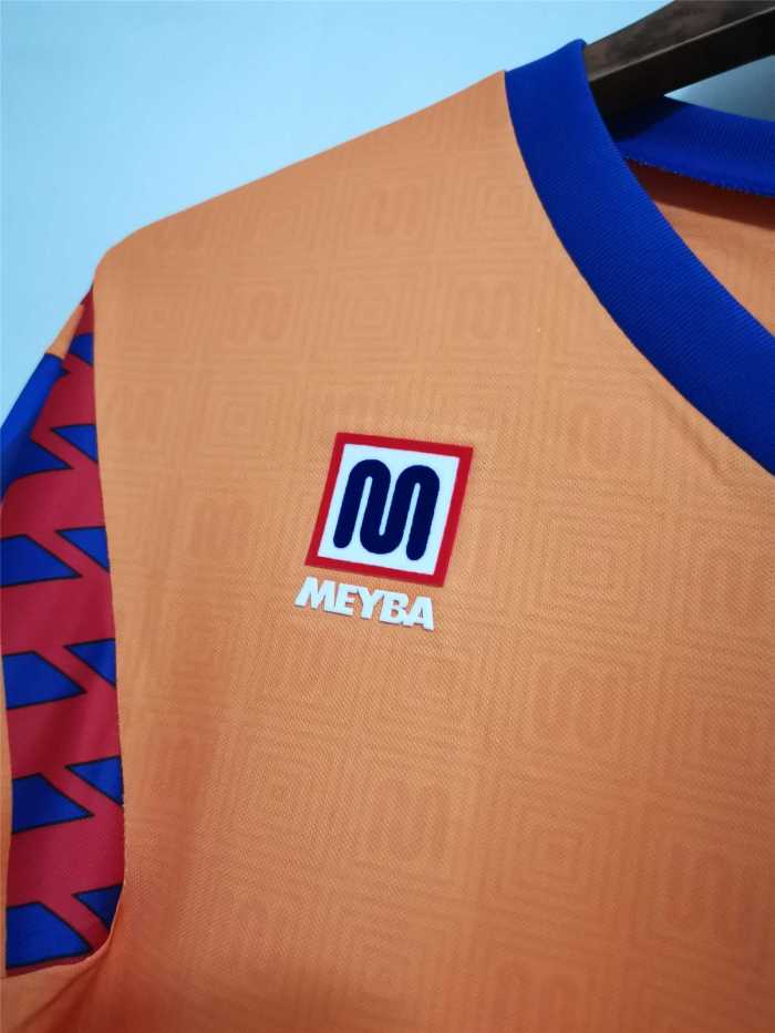 with UCL Patch Retro Jersey 1991-1992 Barcelona Away Orange Soccer Jersey