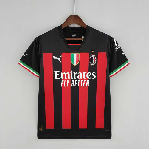 with scudetto Patch Retro Jersey 2022-2023 AC Milan Home Soccer Jersey Vintage Football Shirt