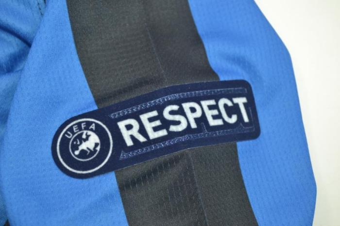 with Front Lettering+Scudetto+UCL Patch Retro Jersey Long Sleeve Inter Milan 2009-2010 Home UCL Final Soccer Jersey