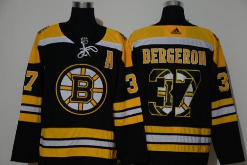 Bruins 37 Patrice Bergeron Black Fashion Jersey