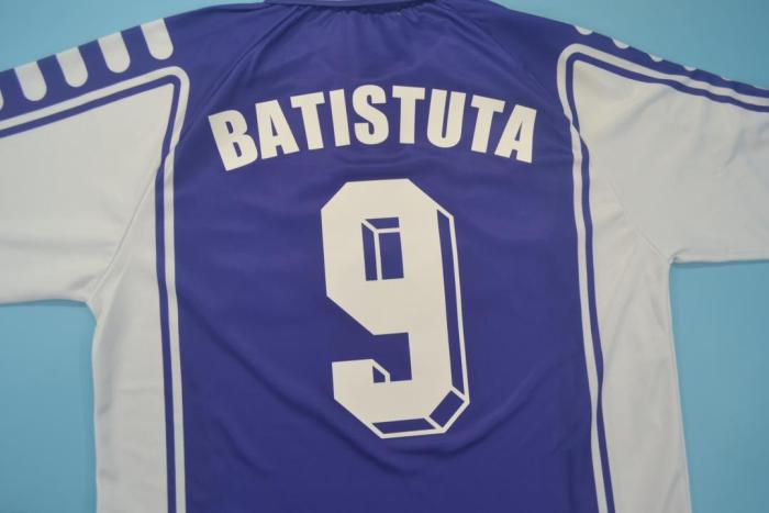 Retro Jersey 1999-2000 Fiorentina 9 BATISTUTA Home Soccer Jersey Vintage Football Shirt