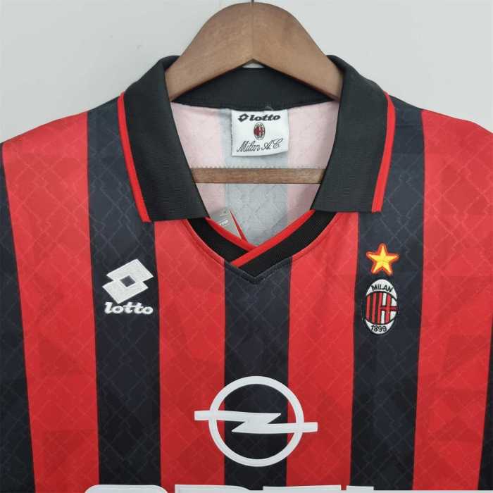 Retro Jersey 1995-1996 AC Milan Home Soccer Jersey Vintage Football Shirt
