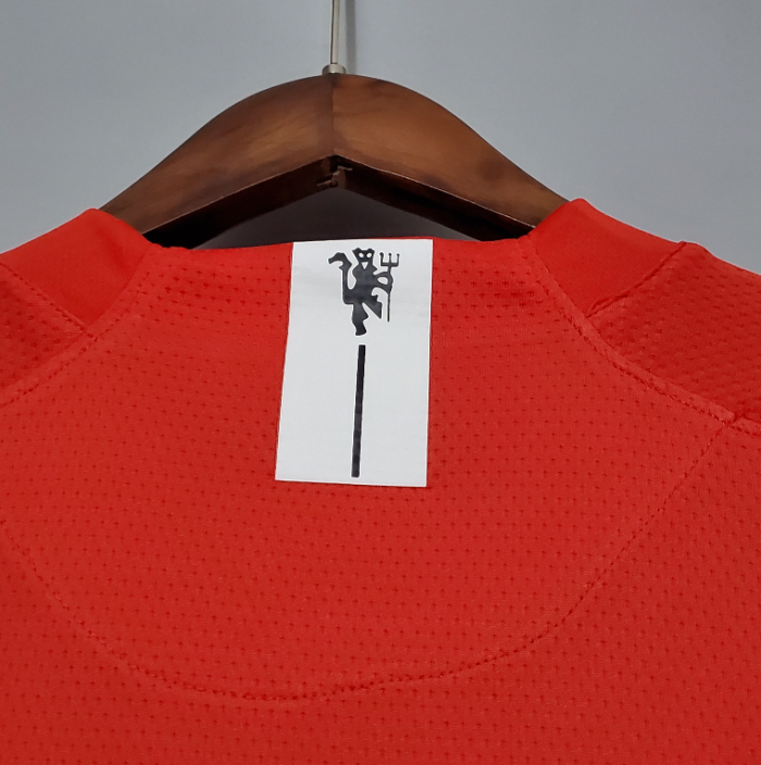 with Front Lettering Retro Jersey 2007-2008 Manchester United Home Champions League Version Soccer Jersey