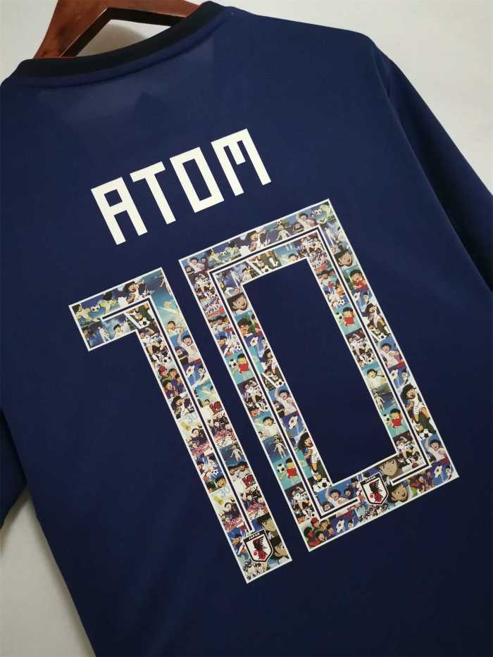 with Cartoon Number Retro Jersey Japan 2018 World Cup ATOM 10 Home Soccer Jersey