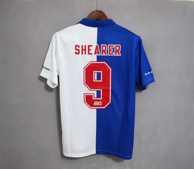 Retro Jersey 1995-1996 Blackburn Rovers SHEARER 9 Home Soccer Jersey