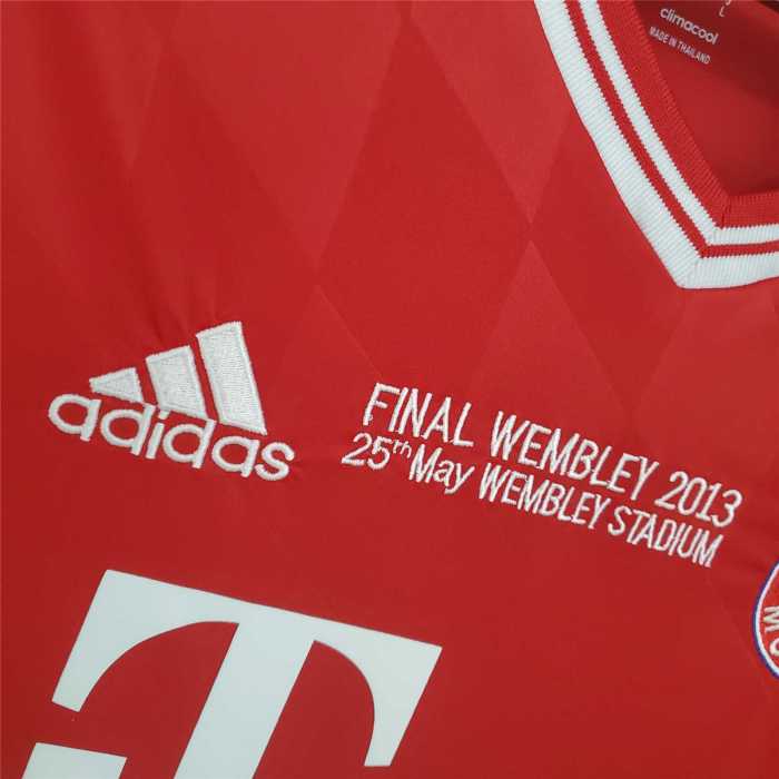 with Front Lettering Retro Jersey 2013-2014 Bayern Munich Final UCL Home Soccer Jersey