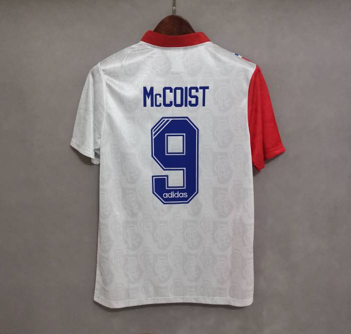 Retro Jersey 1996-1997 Rangers McCOIST 9 Away Red/White Soccer Jersey