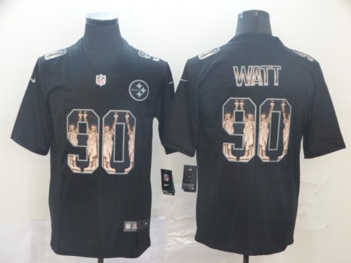 Pittsburgh Steelers 90 WATT Black Statue of Liberty Limited Jersey