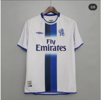 Retro Jersey 2003-2005 Chelsea Away White Soccer Jersey Vintage Football Shirt
