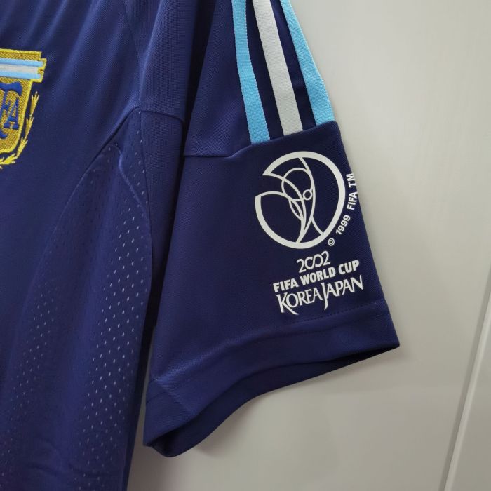 Retro Jersey 2002 Argentina Away Blue Soccer Jersey Vintage Football Shirt