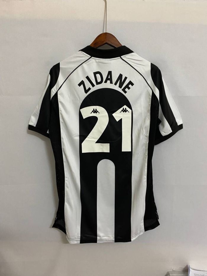 Retro Jersey Juventus 1997-1998 ZIDANE 21 Home Soccer Jersey Vintage Football Shirt