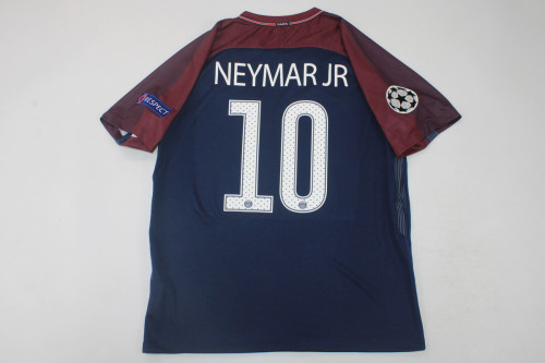 with UCL Patch Retro Maillot 2017-2018 PSG NEYMAR JR 10 Home Soccer Jersey Vintage Paris Football Shirt