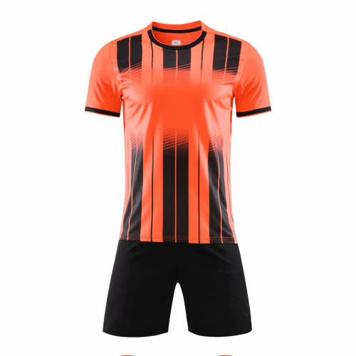 Orange 6318 DIY Soccer Training Uniforms Blank Custom Jersey and Shorts