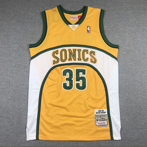 Mitchell&ness 2007-08 Oklahoma City Thunder 35 DURANT Yellow NBA Jersey