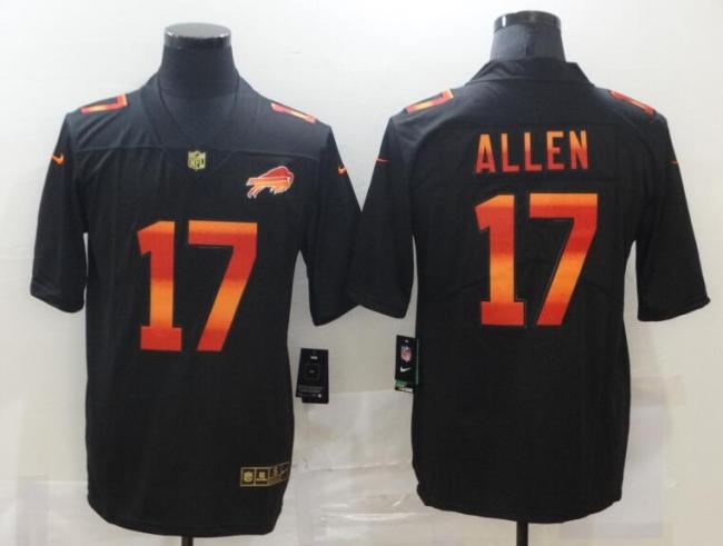 Buffalo Bills 17 ALLEN Black Colorful Fashion Limited Jersey