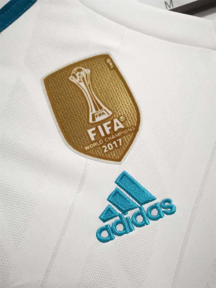 with Front Lettering+Front Patch+UCL Patch Long Sleeve Retro Jersey 2017-2018 Real Madrid MODRIC 10 Home UCL Final Soccer Jersey