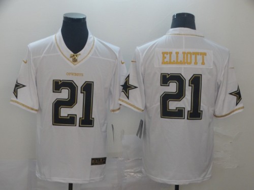 Dallas Cowboys 21 ELLIOTT White Gold Vapor Untouchable Limited Jersey