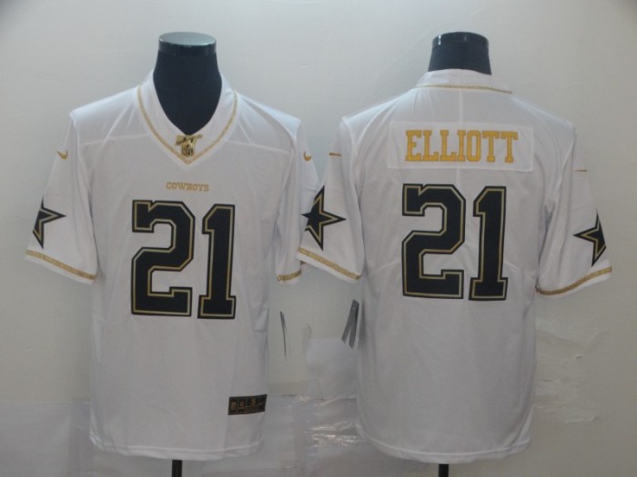 Dallas Cowboys 21 ELLIOTT White Gold Vapor Untouchable Limited Jersey