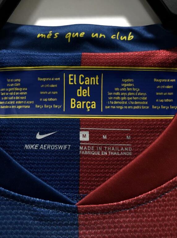 with Front Lettering Long Sleeve Retro Jersey 2008-2009 Barcelona UCL Final Home Vintage Soccer Jersey