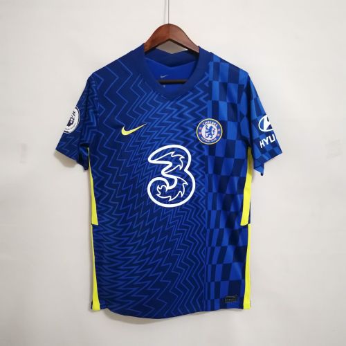 with EPL Patch Retro Jersey 2021-2022 Chelsea Home Blue Soccer Jersey