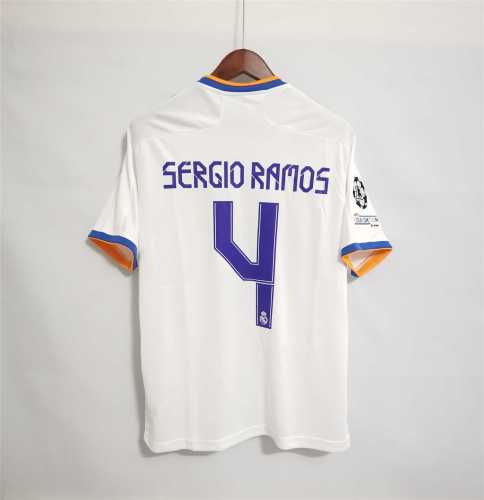 Retro Jersey 2021-2022 Real Madrid SERGIO RAMES 4 Home Soccer Jersey