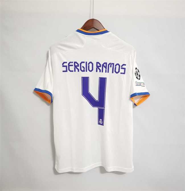 Retro Jersey 2021-2022 Real Madrid SERGIO RAMES 4 Home Soccer Jersey