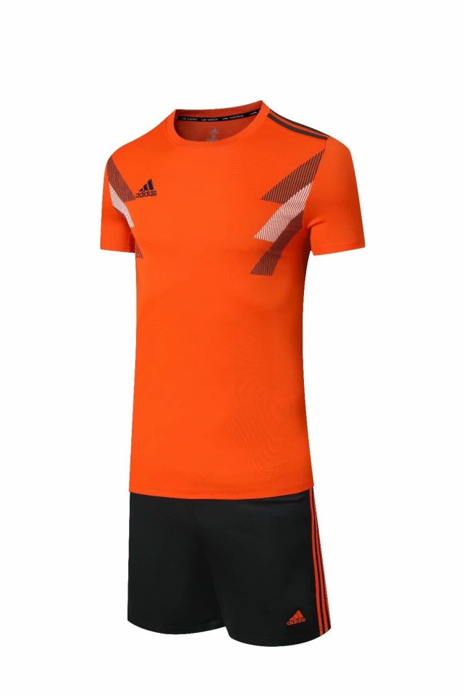 #605 Orange Soccer Training Uniform Blank Jersey and Shorts