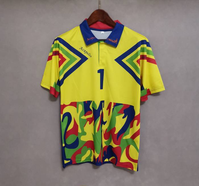 Retro Jersey Mexico 1 J.CAMPOS Yellow Goalkeeper Soccer Jersey