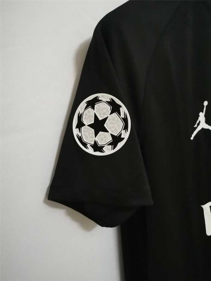 with UCL Patch Retro Jersey 2018-2019 MBAPPE 7 Jordan PSG Black Soccer Jersey Vintage Paris Football Shirt
