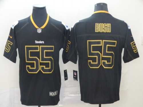 Pittsburgh Steelers #55 BUSH Black/Yellow NFL Jersey