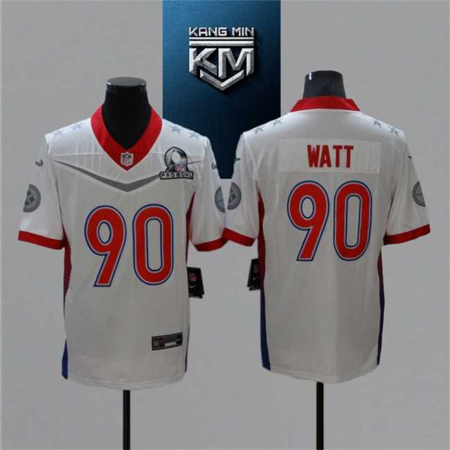 2022 Pro Bowl 90 WATT WHITE NFL Jersey S-XXL RED Font