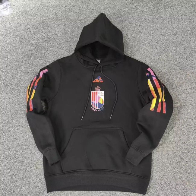 2022 BEL Black Soccer Hoodie Cotton Sweater