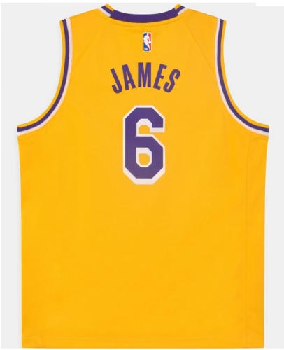 Los Angeles Lakers 6 JAMES Yellow NBA Jersey Basketball Jersey