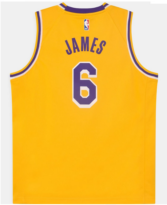 Los Angeles Lakers 6 JAMES Yellow NBA Jersey Basketball Jersey
