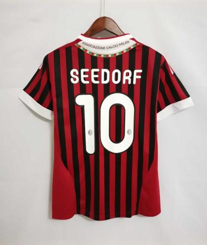 Retro Jersey 2011-12 AC MILAN 10 SEEDORF Home Soccer Jersey Vintage Football Shirt