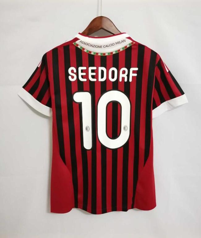 Retro Jersey 2011-12 AC MILAN 10 SEEDORF Home Soccer Jersey Vintage Football Shirt