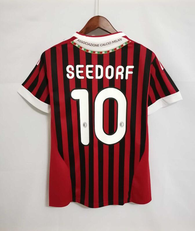 Retro Jersey 2011-12 AC MILAN 10 SEEDORF Home Soccer Jersey Vintage Football Shirt