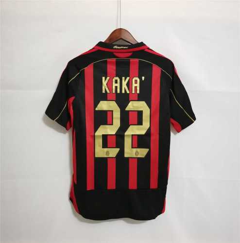 with UCL Patch Retro Jersey 2006-2007 Ac Milan 22 KAKA Home Soccer Jersey