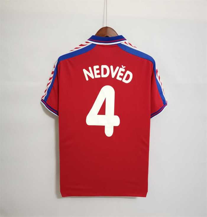 Retro Jersey 1996 Czech NEDVED 4 Home Soccer Jersey