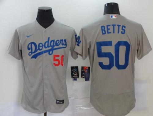 Los Angeles Dodgers 50 BETTS Grey Flexbase Jersey
