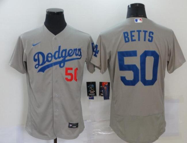 Los Angeles Dodgers 50 BETTS Grey Flexbase Jersey