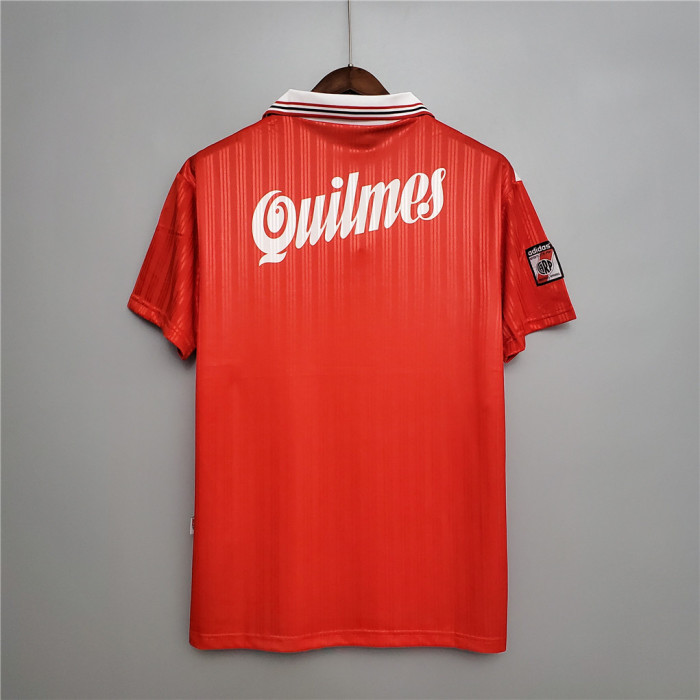 Retro Jersey 1995-1996 River Plate Away Red Soccer Jersey Vintage Football Shirt
