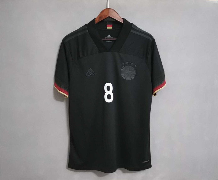 Retro Jersey Euro 2020 Germany KROOS 8 Away Black Soccer Jersey