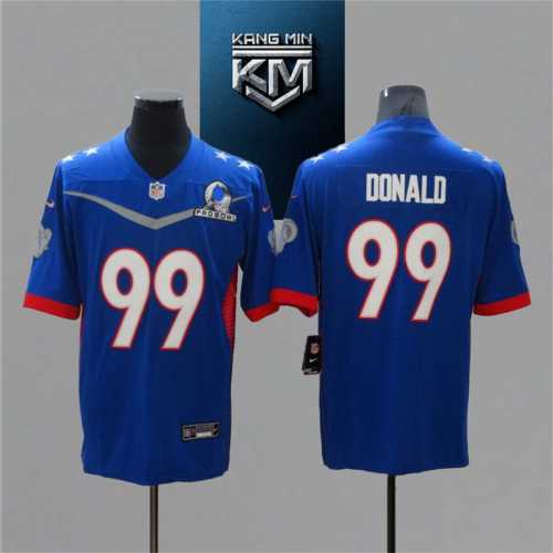 2022 Pro Bowl 99 DONALD BLUE NFL Jersey S-XXL WHITE Font
